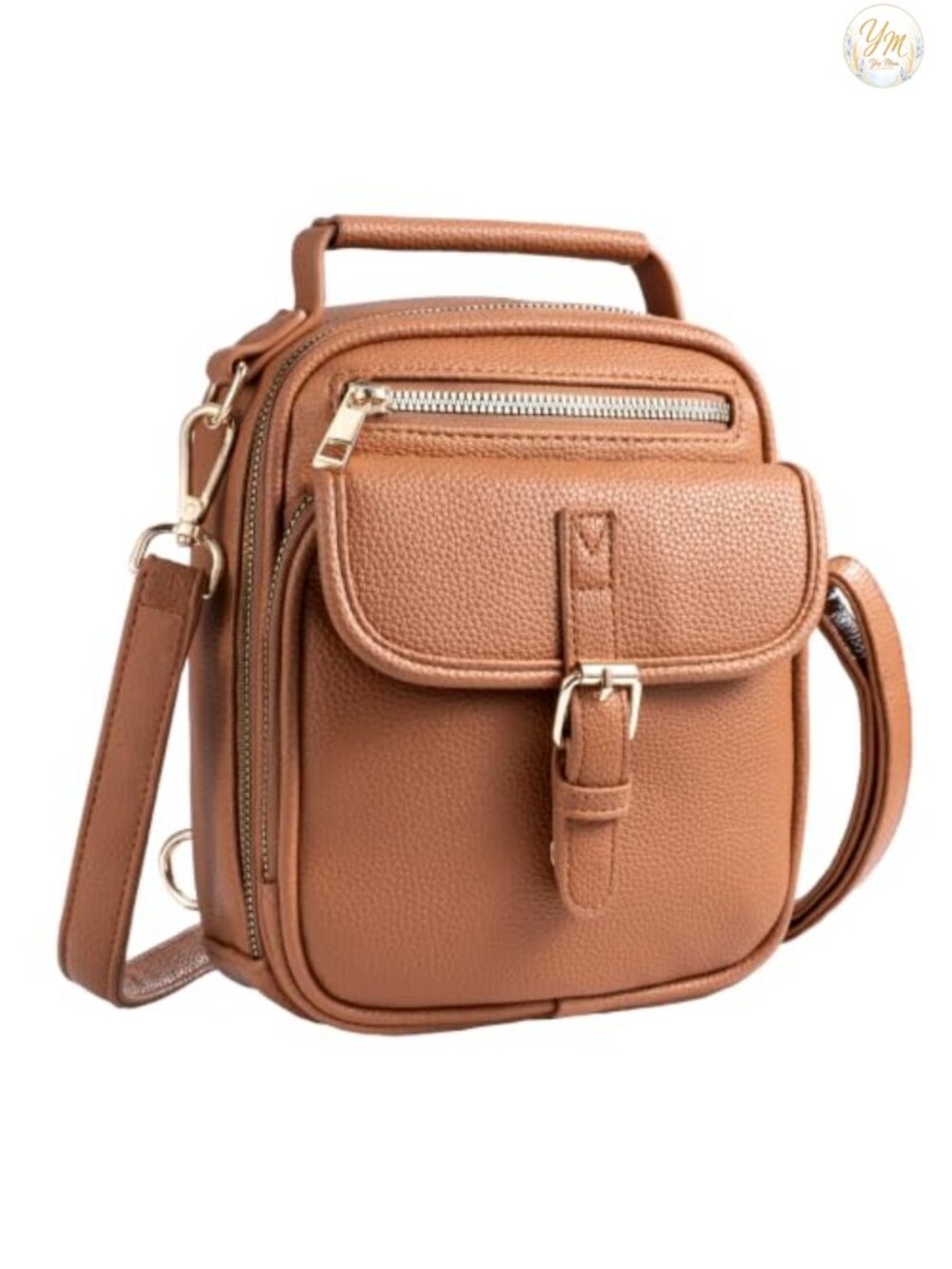 Vegan Leather Crossbody Bag 2 Straps Anti Theft RFID Messenger Purse